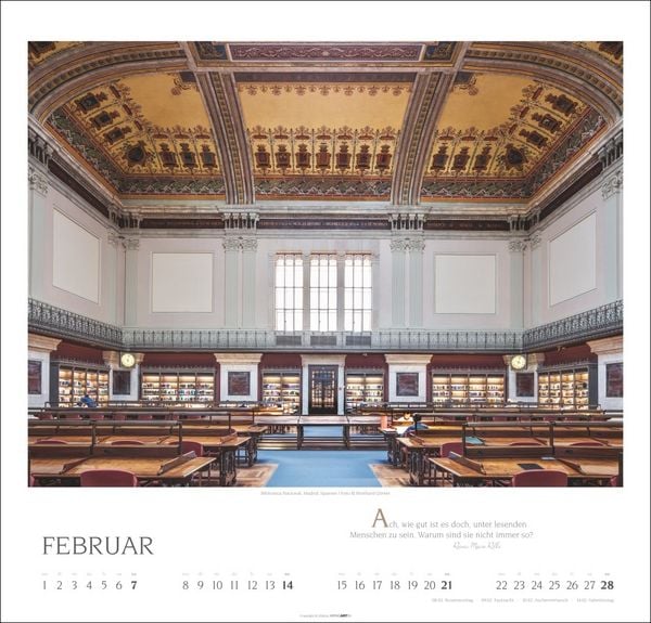 Produktbild: Welt der Bibliotheken Kalender 2027