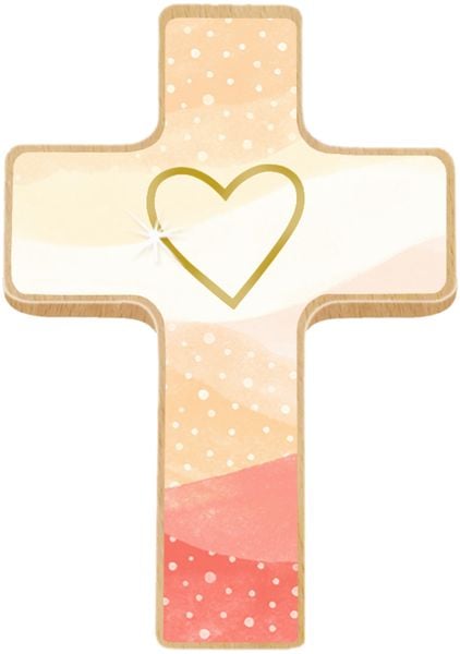 Produktbild: Holzkreuz mit Mini-B&uuml;chlein &ndash; Du bist geborgen in Gottes Hand