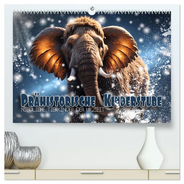 Produktbild: Pr&auml;historische Kinderstube - niedliche Tierkinder der Urzeit (hochwertiger Premium Wandkalender 2027 DIN A2 quer), Kunstdruck in Hochglanz
