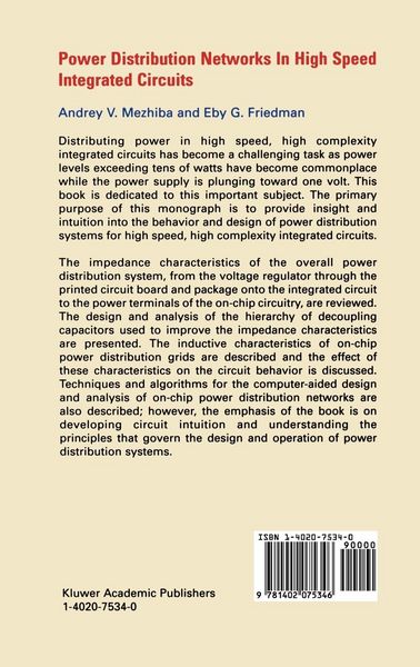 Produktbild: Power Distribution Networks in High Speed Integrated Circuits