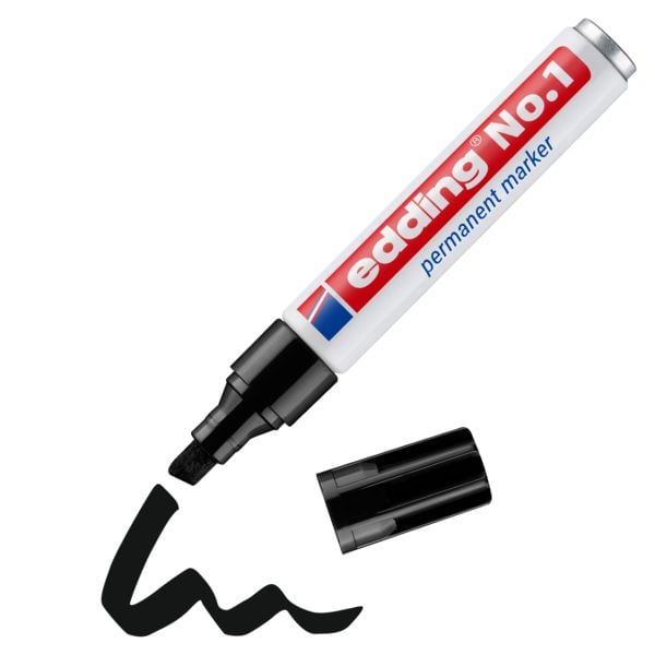 Produktbild: Edding No.1 4-1001 Permanentmarker Schwarz wasserfest: Ja
