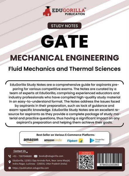 Produktbild: GATE Mechanical Engineering Fluid Mechanics and Thermal Sciences Topic-wise Notes | A Complete Preparation Study Notes with Solved MCQs