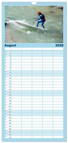 Produktbild: Familienplaner 2026 - Wildwasser Stand up mit 5 Spalten (Wandkalender, 21 x 45 cm) CALVENDO