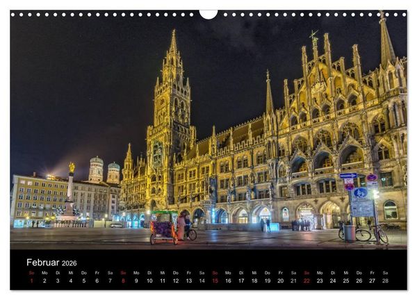Produktbild: M&uuml;nchen bei Nacht (Wandkalender 2026 DIN A3 quer), CALVENDO Monatskalender