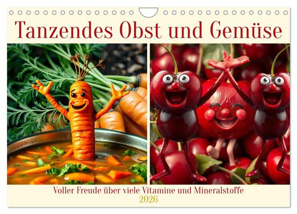 Tanzendes Obst und Gemüse (Wandkalender 2026 DIN A4 quer), CALVENDO Monatskalender