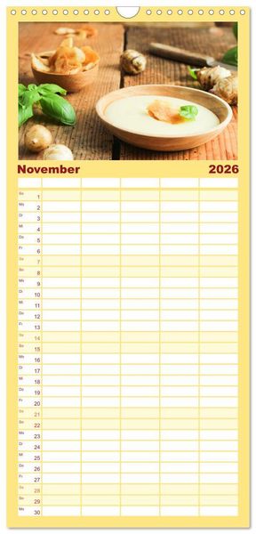 Produktbild: Familienplaner 2026 - K&ouml;stliche Topinambur mit 5 Spalten (Wandkalender, 21 x 45 cm) CALVENDO