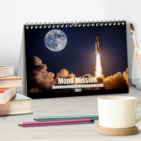 Produktbild: Mond Mission (Tischkalender 2027 DIN A5 quer), CALVENDO Monatskalender