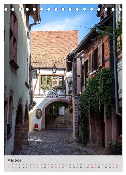 Produktbild: Elsass Alsace Riquewihr, das idyllische Weindorf (Tischkalender 2026 DIN A5 hoch), CALVENDO Monatskalender