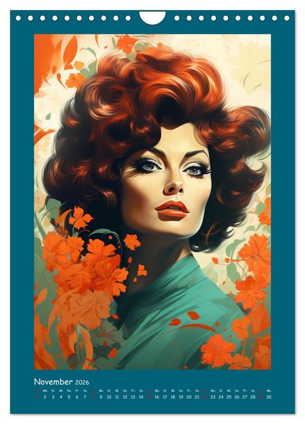 Produktbild: Glanz der Filmdiven. Art Nouveau Paintings im Poster-Stil (Wandkalender 2026 DIN A4 hoch), CALVENDO Monatskalender
