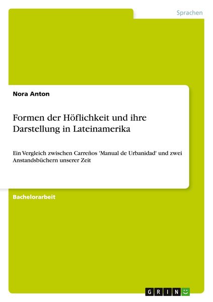 Produktbild: Formen der H&ouml;flichkeit und ihre Darstellung in Lateinamerika