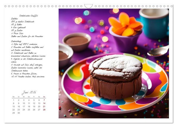 Produktbild: Naschkatzentr&auml;ume - S&uuml;ndhaft leckere Desserts mit einfachen Rezepten (Wandkalender 2026 DIN A3 quer), CALVENDO Monatskalender