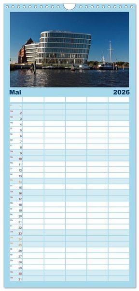 Produktbild: Familienplaner 2026 - Ostseeperle Rostock mit 5 Spalten (Wandkalender, 21 x 45 cm) CALVENDO