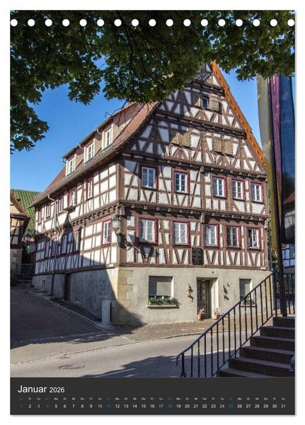 Produktbild: Str&uuml;mpfelbach - Fachwerkh&auml;user (Tischkalender 2026 DIN A5 hoch), CALVENDO Monatskalender