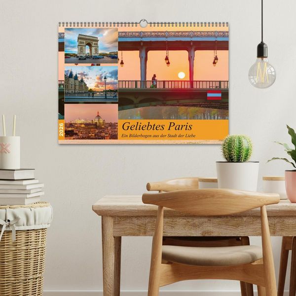 Produktbild: Geliebtes Paris - Ein Bilderbogen aus der Stadt der Liebe (Wandkalender 2026 DIN A3 quer), CALVENDO Monatskalender
