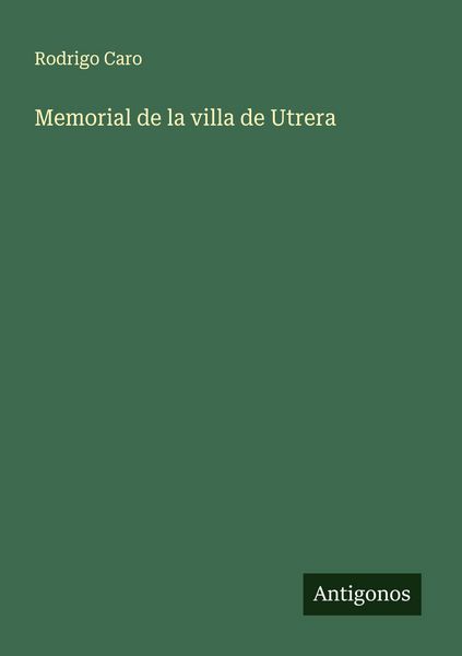 Produktbild: Memorial de la villa de Utrera