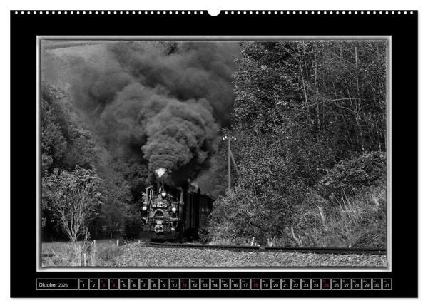 Produktbild: Unter Dampf - Mit der Pre&szlig;nitztalbahn durchs Erzgebirge (Wandkalender 2026 DIN A2 quer), CALVENDO Monatskalender