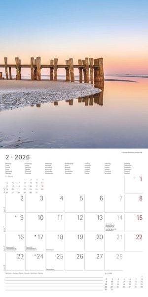 Produktbild: Seeblick 2026 - Broschürenkalender 30x30 cm (30x60 geöffnet) - Kalender mit Platz für Notizen - Sea View - Bildkalender - Wandplaner - Wandkalender