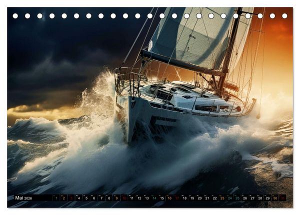 Produktbild: Mit dem Wind um die Welt - segeln (Tischkalender 2026 DIN A5 quer), CALVENDO Monatskalender