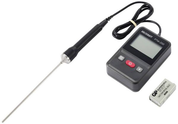 Produktbild: VOLTCRAFT PTM-200 Einstichthermometer Messbereich Temperatur -200 bis 200 &deg;C F&uuml;hler-Typ Pt1000 Kontaktmessung