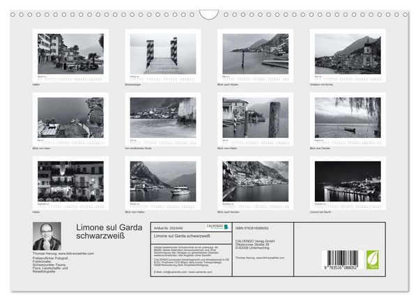 Produktbild: Limone sul Garda schwarzwei&szlig; (Wandkalender 2026 DIN A3 quer), CALVENDO Monatskalender