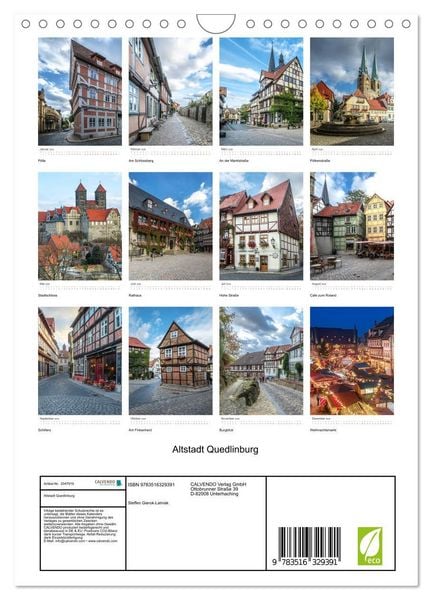 Produktbild: Altstadt Quedlinburg (Wandkalender 2026 DIN A4 hoch), CALVENDO Monatskalender