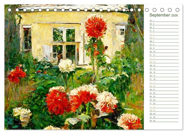 Produktbild: Malerische G&auml;rten - Im Stile des Impressionismus (Tischkalender 2026 DIN A5 quer), CALVENDO Monatskalender