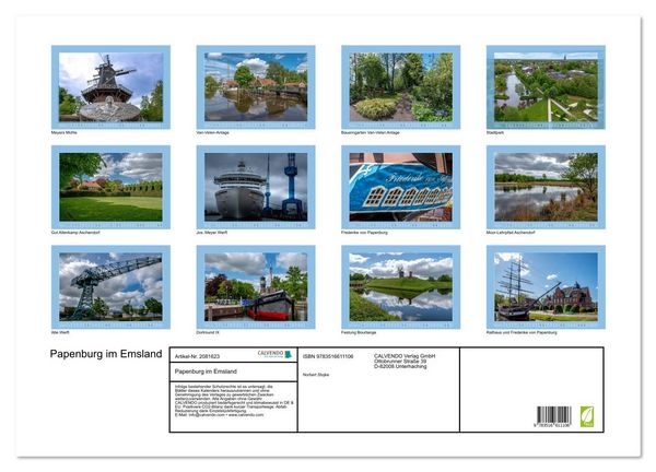 Produktbild: Papenburg im Emsland (Wandkalender 2026 DIN A2 quer), CALVENDO Monatskalender