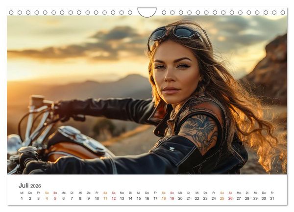 Produktbild: Frauen Power Motorrad (Wandkalender 2026 DIN A4 quer), CALVENDO Monatskalender