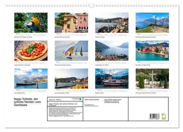 Produktbild: Nago-Torbole, der sch&ouml;ne Norden vom Gardasee (Wandkalender 2026 DIN A2 quer), CALVENDO Monatskalender