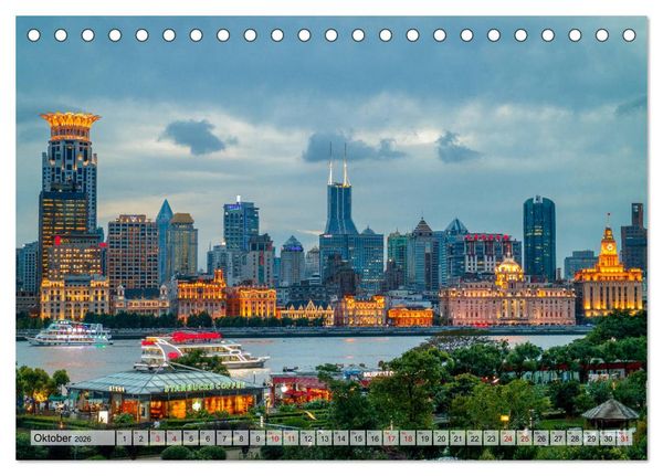 Produktbild: Metropolen Chinas - Peking, Shanghai, Hongkong (Tischkalender 2026 DIN A5 quer), CALVENDO Monatskalender