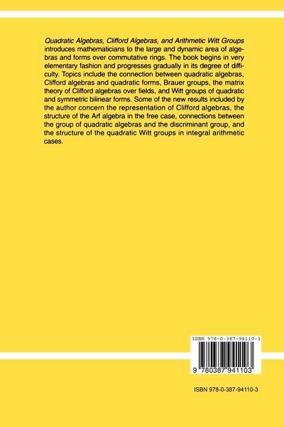 Produktbild: Quadratic Algebras, Clifford Algebras, and Arithmetic Witt Groups