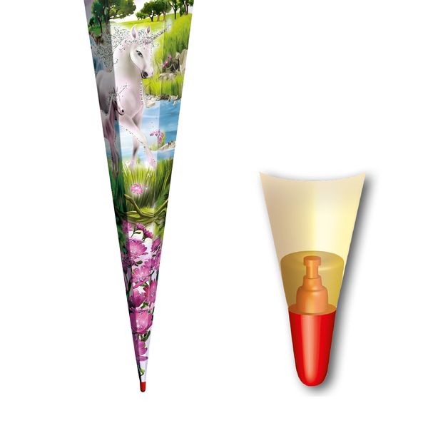 Produktbild: Motiv-Schult&uuml;te 85cm, Einhorn m. Fohlen, Effekt