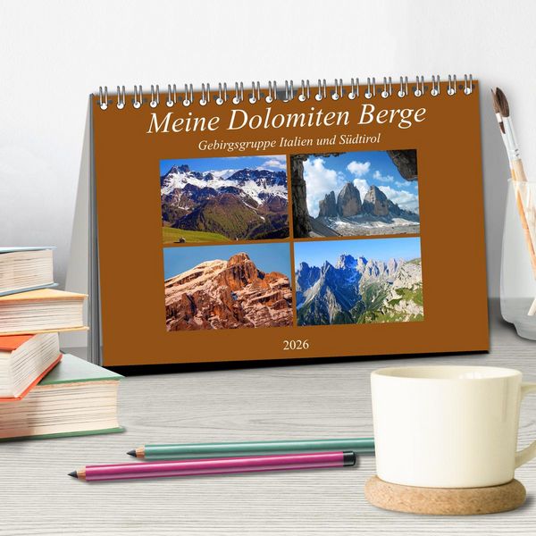 Produktbild: Meine Dolomiten Berge (Tischkalender 2026 DIN A5 quer), CALVENDO Monatskalender