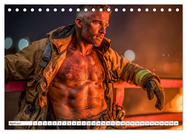 Produktbild: Feuerwehrm&auml;nner - Sexy K&ouml;rper und hei&szlig;e Flammen (Tischkalender 2027 DIN A5 quer), CALVENDO Monatskalender