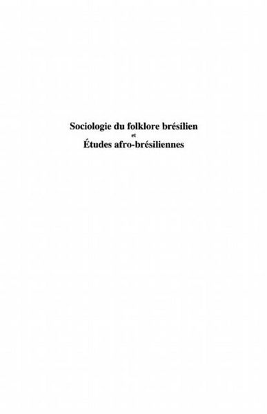 Produktbild: Sociologie du folklore bresilien