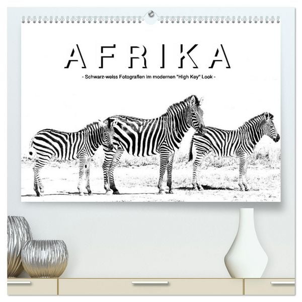 Produktbild: AFRIKA - Schwarz-weiss Fotografien im modernen "High Key" Look (hochwertiger Premium Wandkalender 2026 DIN A2 quer), Kunstdruck in Hochglanz