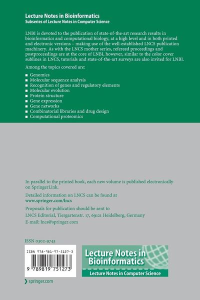 Produktbild: Bioinformatics Research and Applications