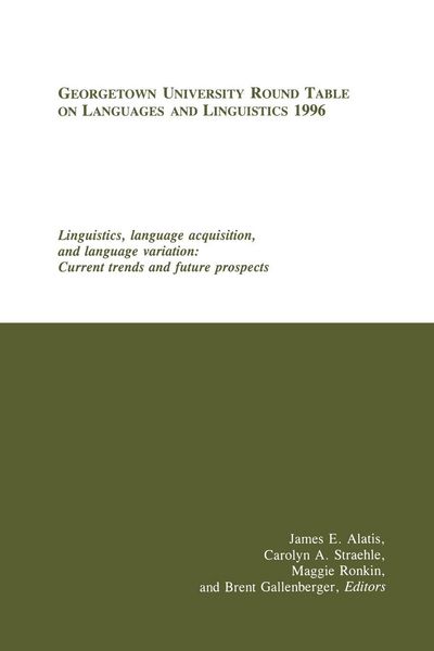 Produktbild: Georgetown University Round Table on Languages and Linguistics (GURT) 1996