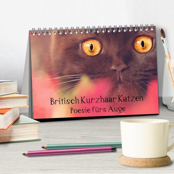 Produktbild: Britisch Kurzhaar Katzen - Poesie f&uuml;rs Auge (Tischkalender 2026 DIN A5 quer), CALVENDO Monatskalender