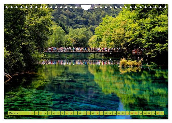 Produktbild: Die magischen Gew&auml;sser von Jiuzhaigou und Huanglong (Wandkalender 2026 DIN A4 quer), CALVENDO Monatskalender