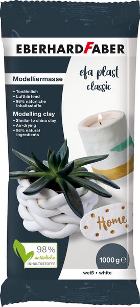 Produktbild: EBERHARD FABER Modelliermasse efa plast Classic wei&szlig; 1000g