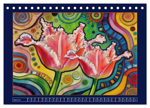 Produktbild: Bl&uuml;ten im verspielten Jugendstil (Tischkalender 2027 DIN A5 quer), CALVENDO Monatskalender
