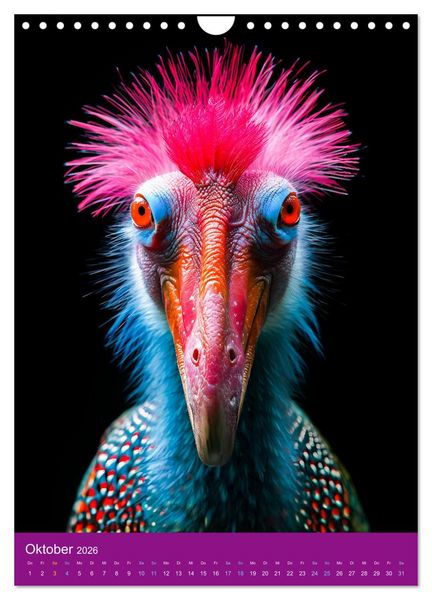 Produktbild: Neon-Evolution - Fluoreszierende Fantasietiere der KI-Welt (Wandkalender 2026 DIN A4 hoch), CALVENDO Monatskalender
