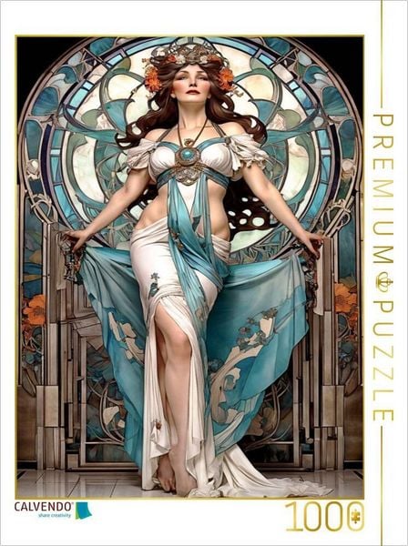 Produktbild: CALVENDO Puzzle Plakat im franz&ouml;sischen Art Nouveau-Stil | 1000 Teile Lege-Gr&ouml;&szlig;e 64x48cm Foto-Puzzle f&uuml;r gl&uuml;ckliche Stunden