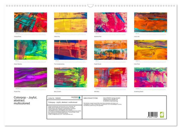 Produktbild: Colorpop - Joyful, abstract. multicolored (Wandkalender 2026 DIN A2 quer), CALVENDO Monatskalender
