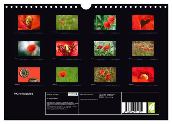 Produktbild: MOHNographie (Wandkalender 2026 DIN A4 quer), CALVENDO Monatskalender