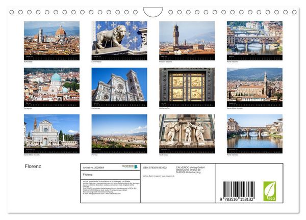 Produktbild: Florenz (Wandkalender 2026 DIN A4 quer), CALVENDO Monatskalender