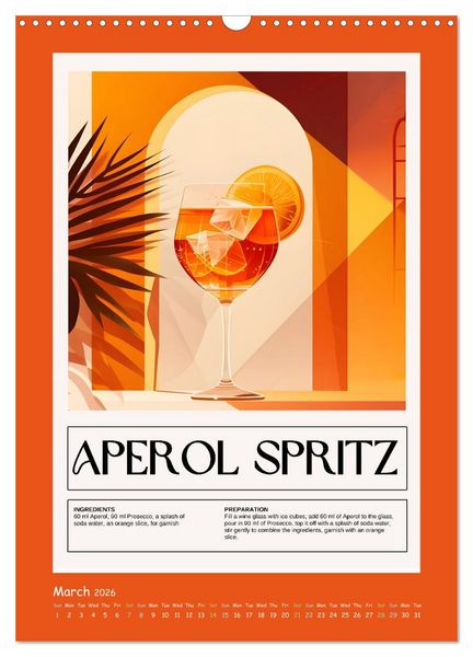 Produktbild: Classic Cocktails (Wall Calendar 2026 DIN A3 portrait), CALVENDO 12 Month Wall Calendar