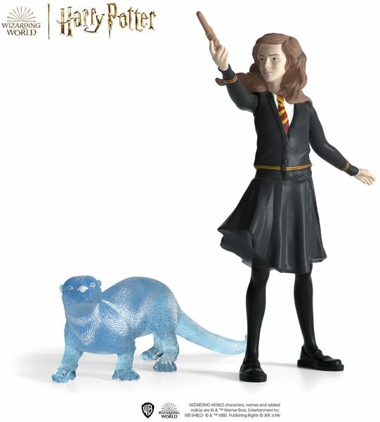 Schleich 42681 - Wizarding World - Harry Potter, Hermine Granger & Patronus, Spielfiguren, Höhe Hermine: ca. 9 cm