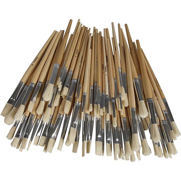 Produktbild: Creativ Company Nature Line Pinsel, Nr. 1+2+3+4+5+6+7+8+9+10, L 19,5-23 cm, B 4-17 mm, Flach,rund, 80 Stk